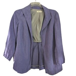 Coldwater Creek Purple Linen Blazer Sz 8 Petite